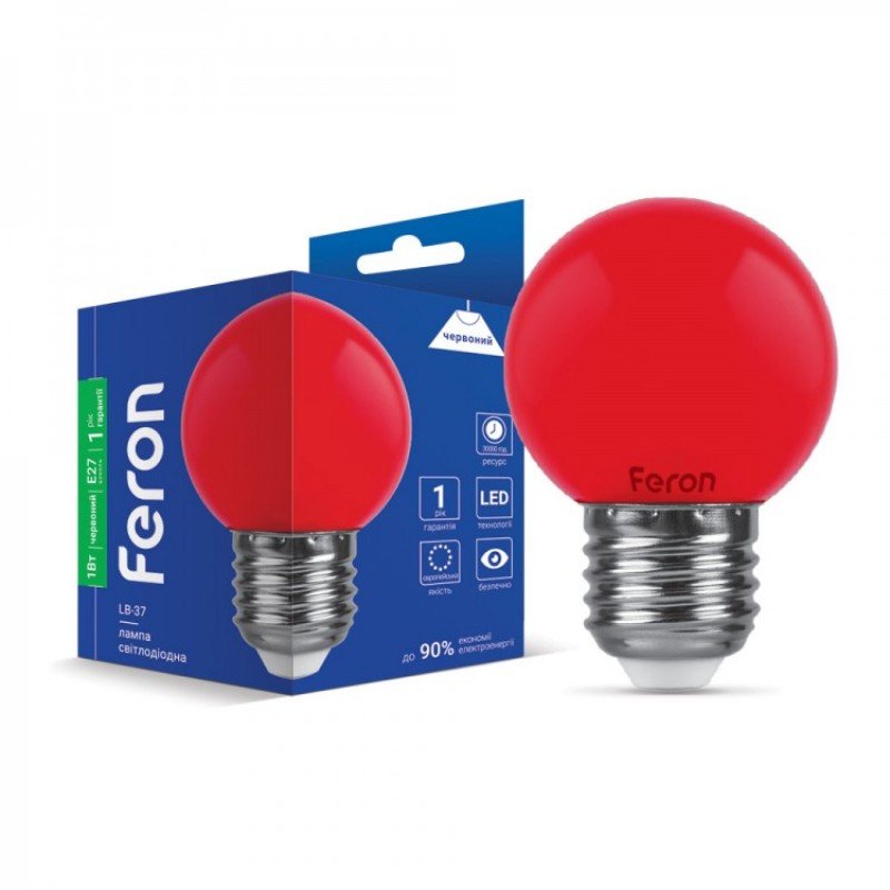 Світлодіодна лампа Feron LB-37 1 E27 червонa