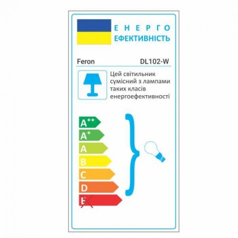 Вбудований світильник Feron DL102-W прозорий білий