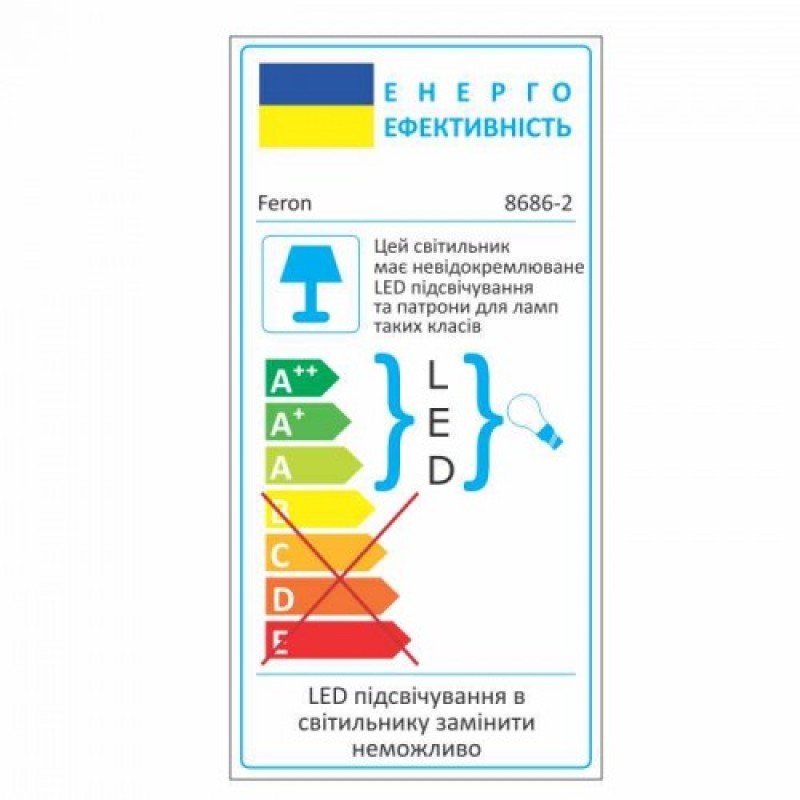 Вбудований світильник Feron 8686-2 з LED підсвічуванням