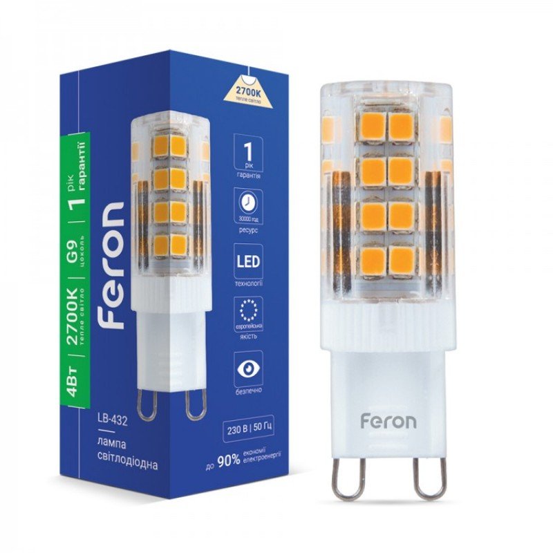 Світлодіодна лампа Feron LB-432 4 G9 2700K