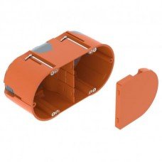 Установча коробка подвійна, HE 61-DV-L для гіпсокартонних стін, 142x61, помаранчева / ПА