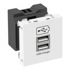Зарядний пристрій USB modul 45, 2xUSB, max 2,1A / білий