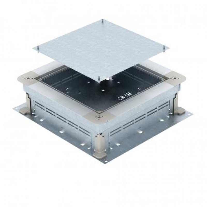 Монтажна коробка UZD250-3 для наливних підлог / 367x410mm (h=115-170мм) / цинк.сталь