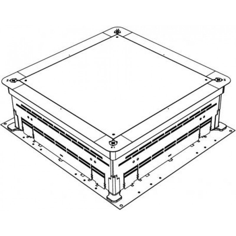 Монтажна коробка UZD350-3 для наливних підлог / 467x510mm (h=165-220мм) / цинк.сталь