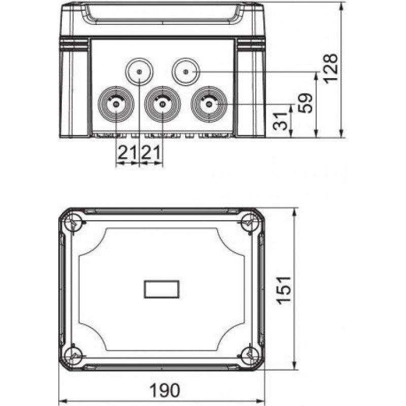 Коробка розподільча X-серії, 177x137x110, ІР67, ультрафіолетостійкий, ударостійкий полікарбонат
