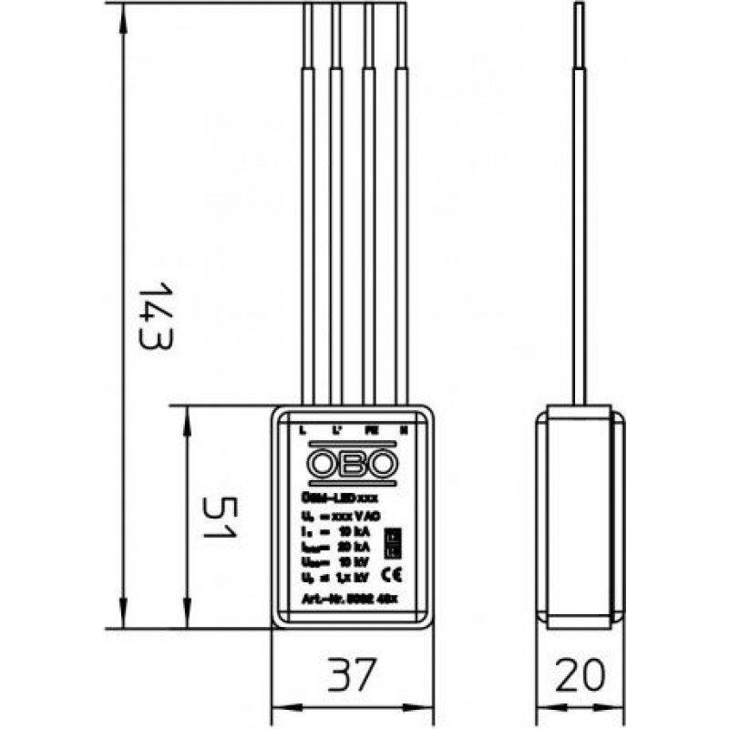 Обмежувач перенапруг Тип III ÜSM-LED 230