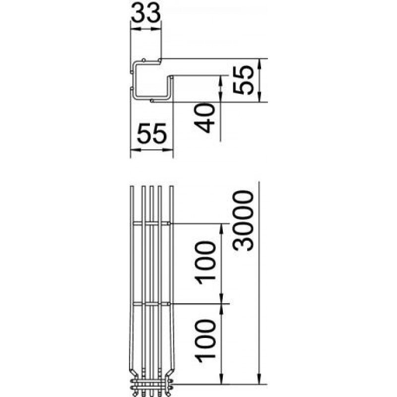G-подібний дротяний лоток, 50х50х3050, FT (40-60 мкм)