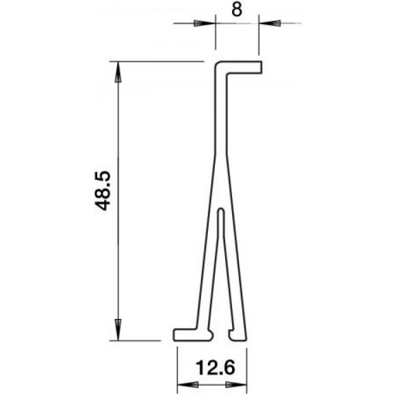 Перегородка внутрішня кабельного каналу H=60mm / ПВХ