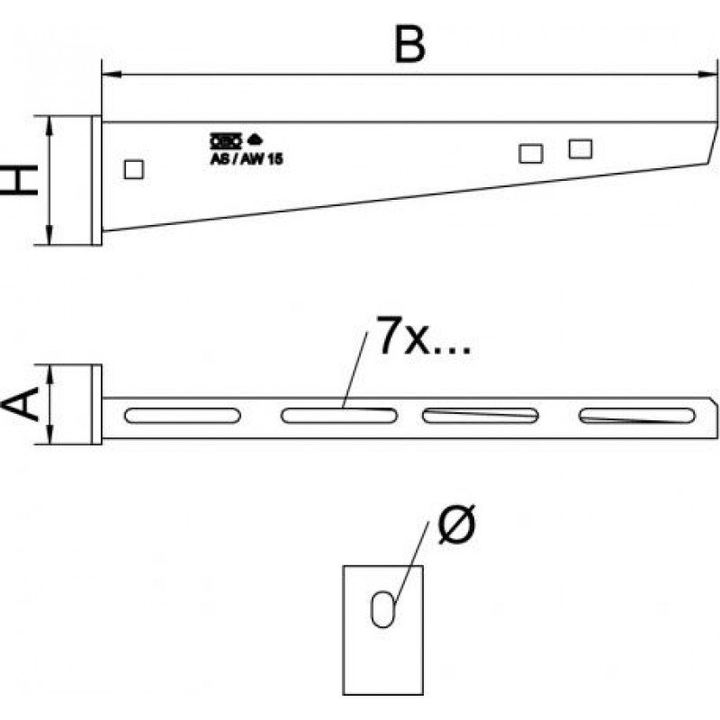 Кронштейн AW 110мм, 1,5 кН, для дротяного лотка, FT (40-60 мкм)