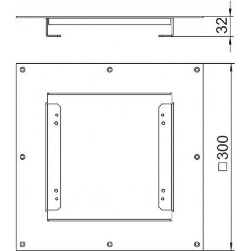 Монтажна основа DUG RK для касетної рамки 199х199мм, (□300мм), HDG