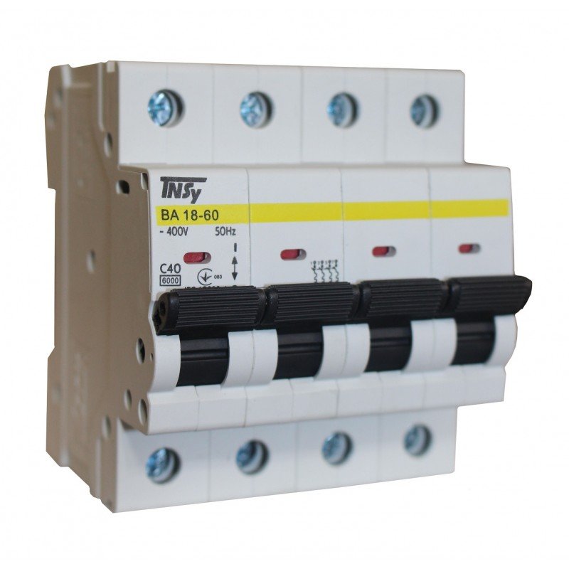 Автоматичний вимикач ВА18-60 4Р 40А 6кА х-ка C TNSy