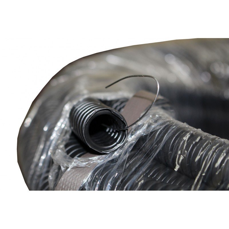 Труба гофрована поліпропіленова, з протяжкою, НГ стійка до УФ 20, чорна,важка (25м)