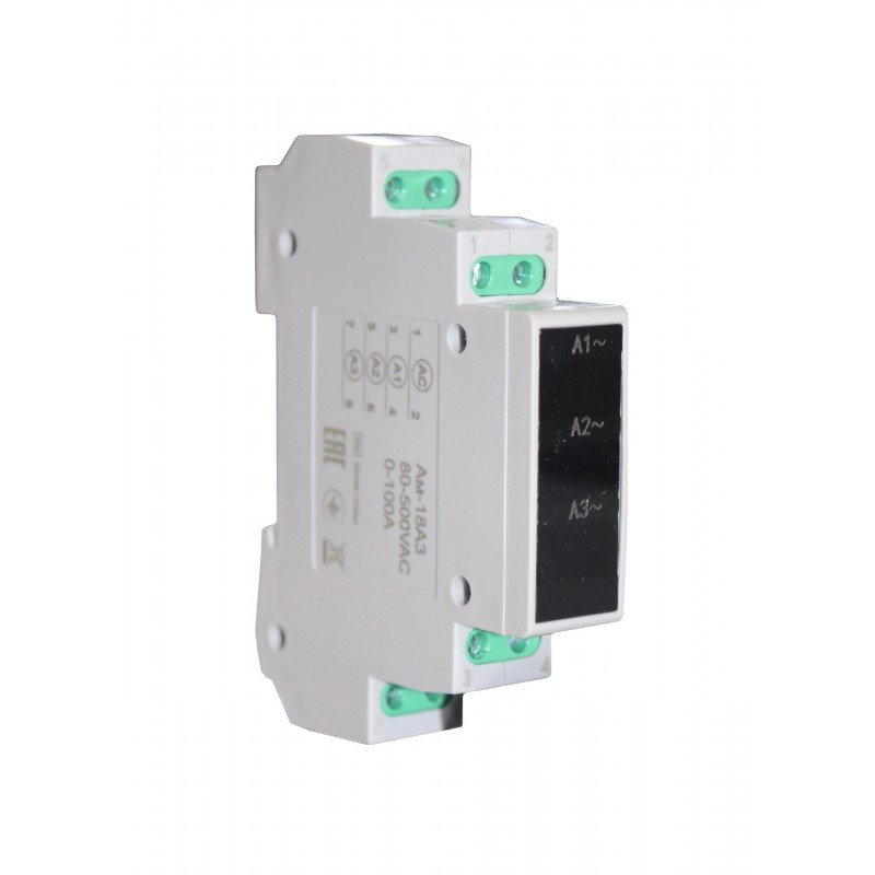 Амперметр Ам-18А3 А1+A2+A3 DIN35 18mm 0-100A TNSy