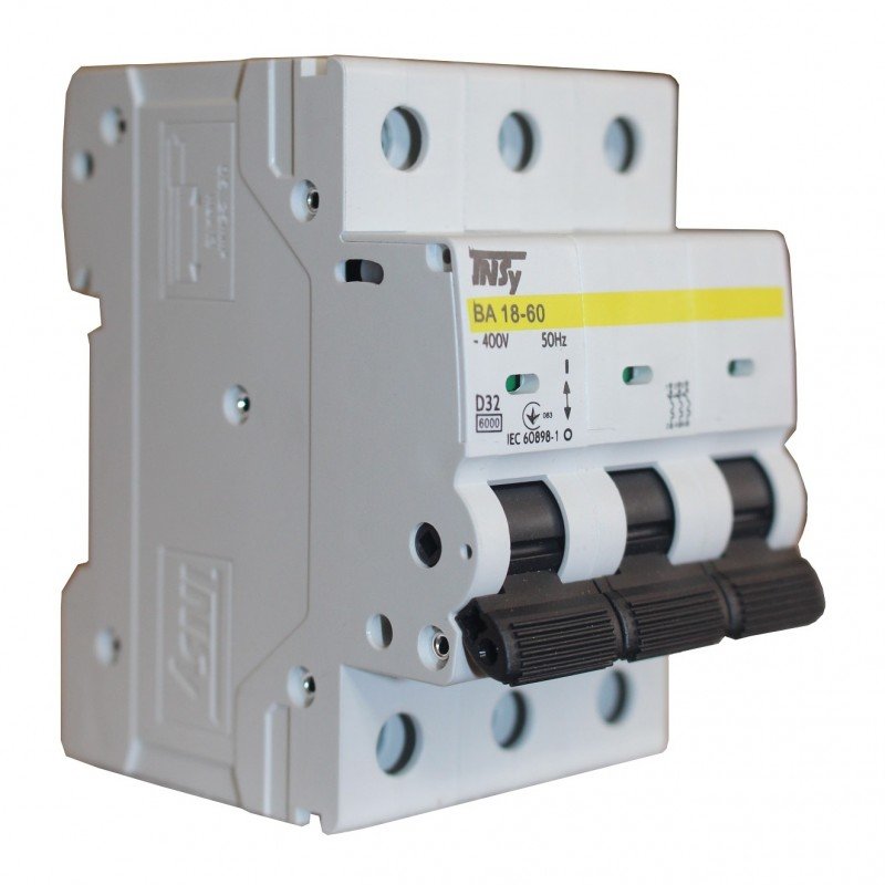 Автоматичний вимикач ВА18-60 3Р 32А 6кА х-ка D TNSy