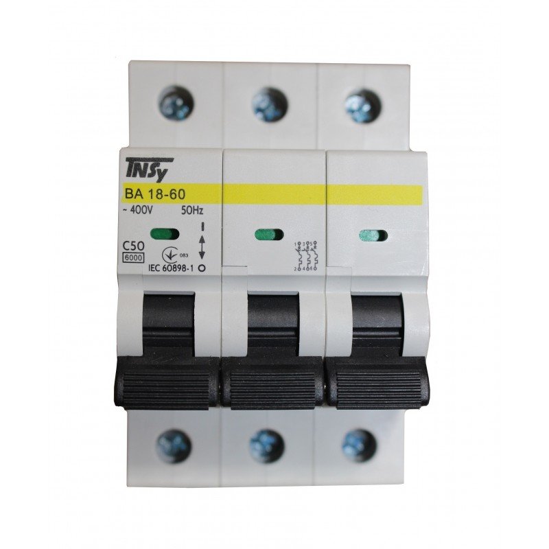 Автоматичний вимикач ВА18-60 3Р 50А 6кА х-ка C TNSy
