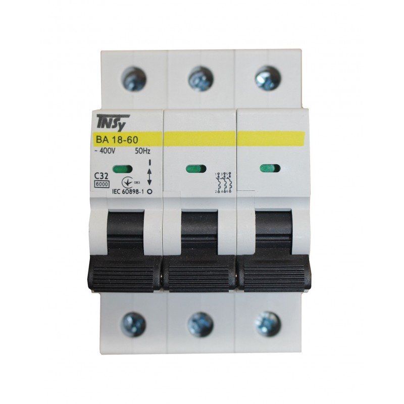 Автоматичний вимикач ВА18-60 3Р 32А 6кА х-ка C TNSy