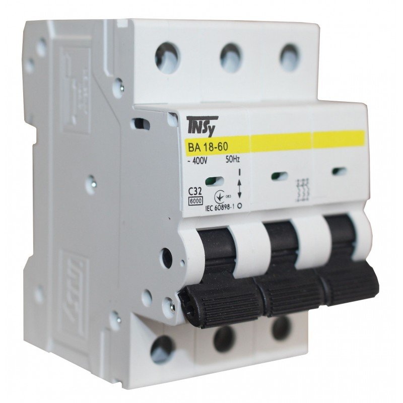 Автоматичний вимикач ВА18-60 3Р 32А 6кА х-ка C TNSy