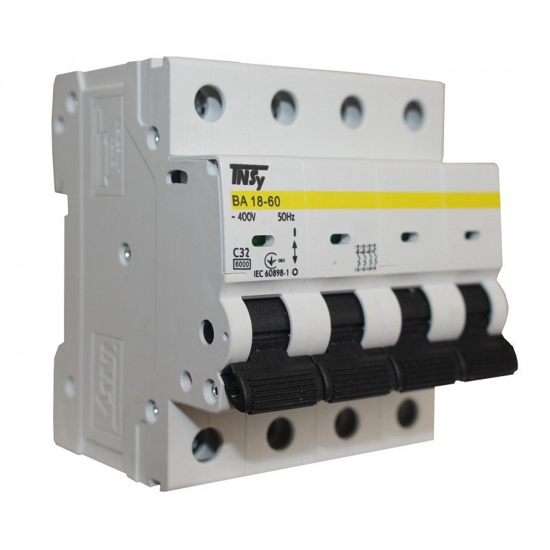 Автоматичний вимикач ВА18-60 4Р 32А 6кА х-ка C TNSy