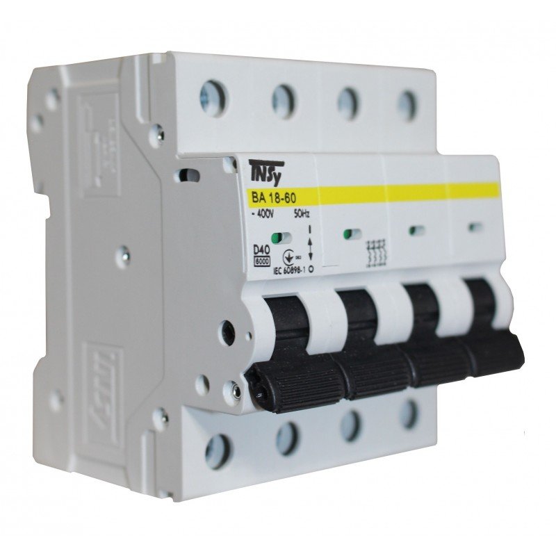 Автоматичний вимикач ВА18-60 4Р 40А 6кА х-ка D TNSy
