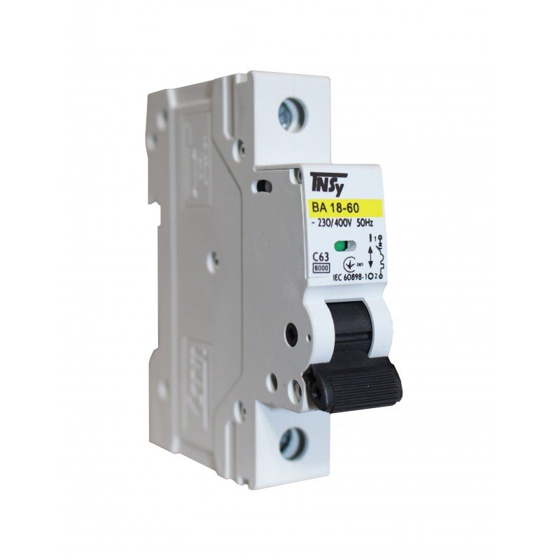 Автоматичний вимикач ВА18-60 1Р 63А 6кА х-ка C TNSy