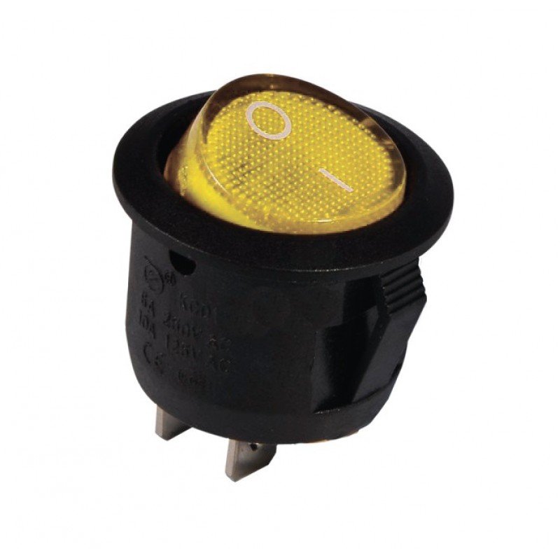 KCD1-5-101 Y/B Перемикач 1 клав. круглий (жовтий) TNSy