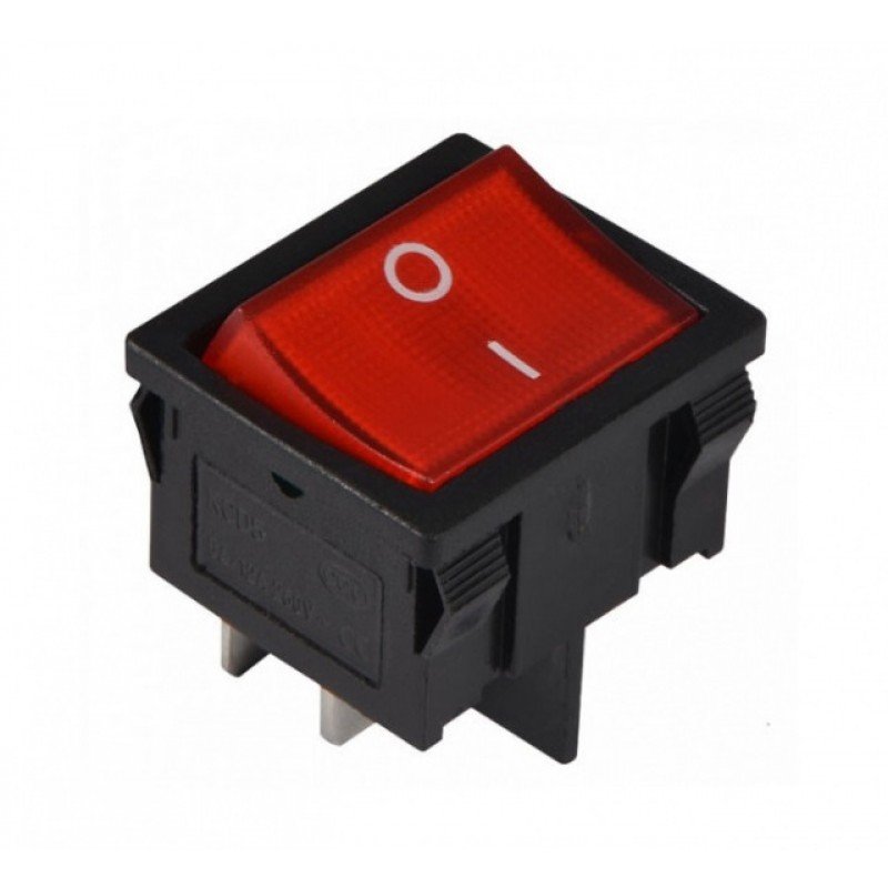 KCD1-6-201N R/B 220V Перемикач 1 клав. червоний з підсвіткою TNSy