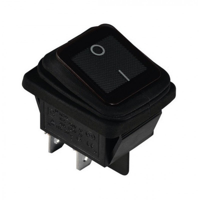 KCD2-201W B/B Перемикач 1 клав. із захистом чорний TNSy