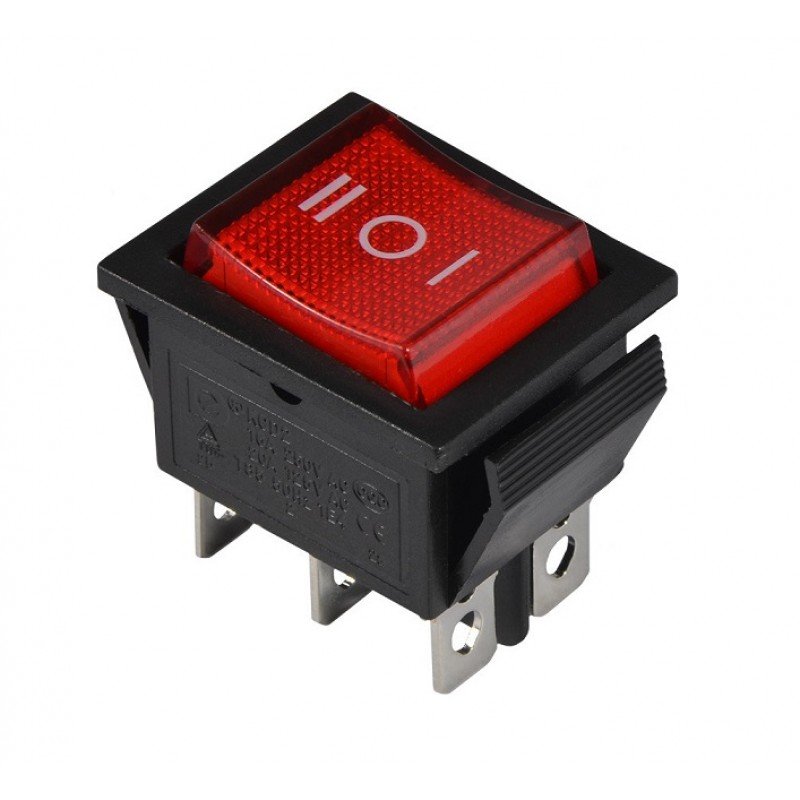 KCD2-203 R/B Перемикач 1 клав. перекидний червоний TNSy