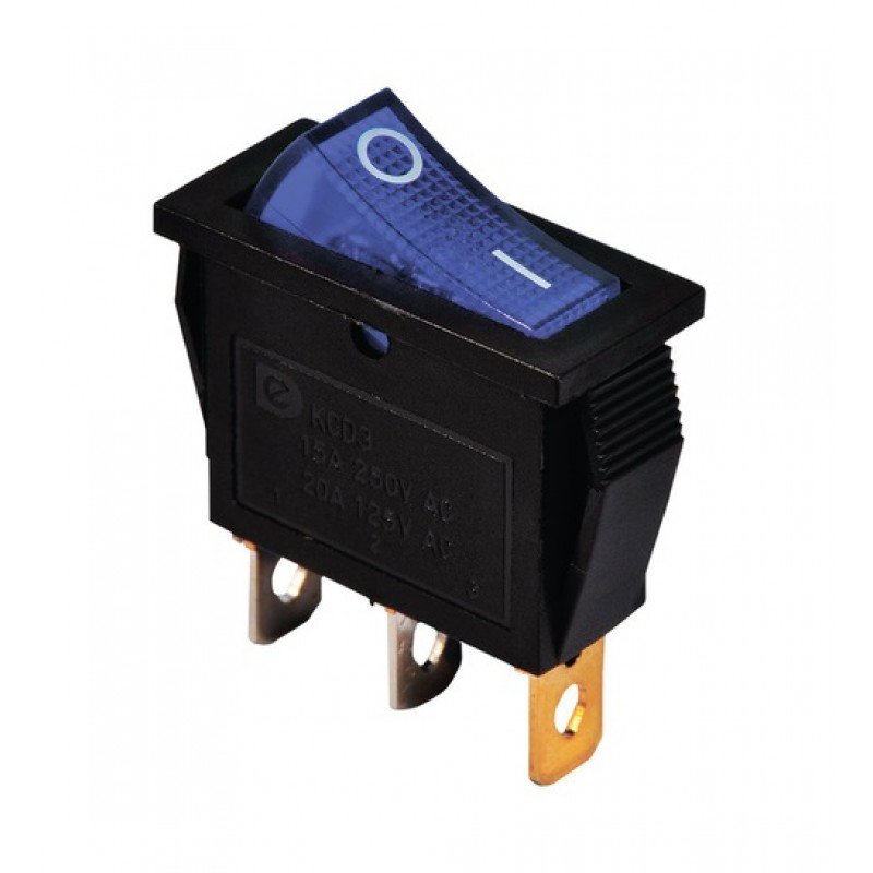 KCD3-101N BL/B 220V Перемикач 1 клав. синій з підсвічуванням TNSy