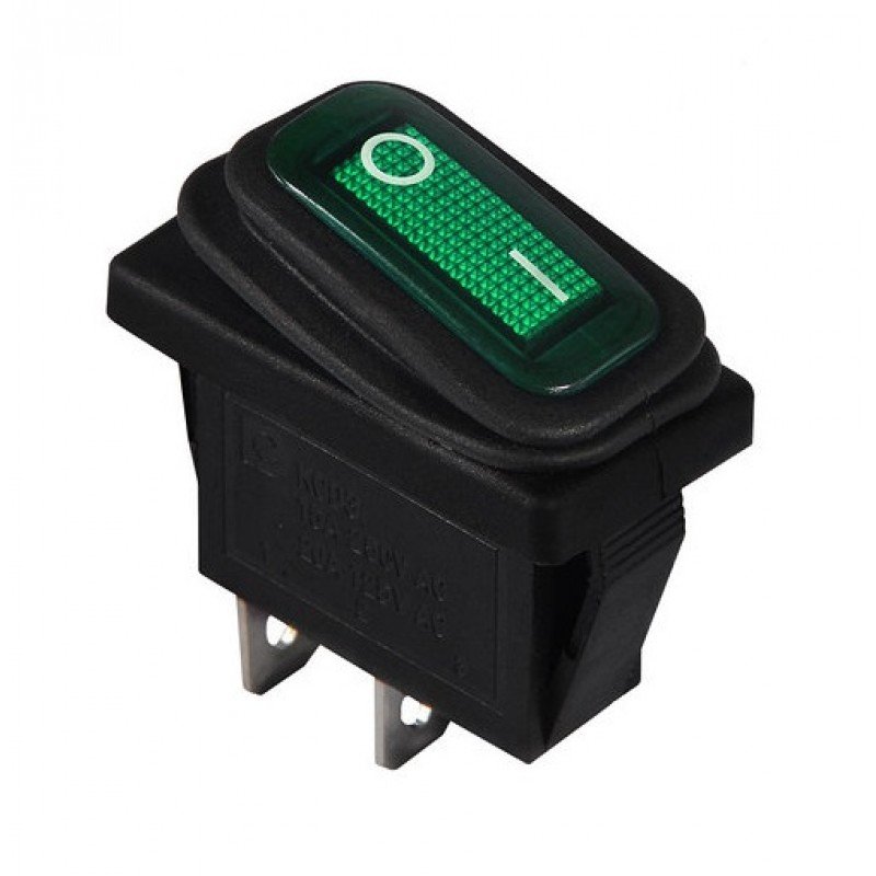 KCD3-101W GR/B Перемикач 1 клав. зелений вологозахищений TNSy