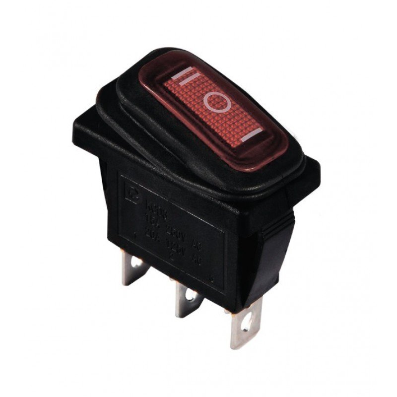 KCD3-103W R/B Перемикач 1 клав. перекидний червоний TNSy