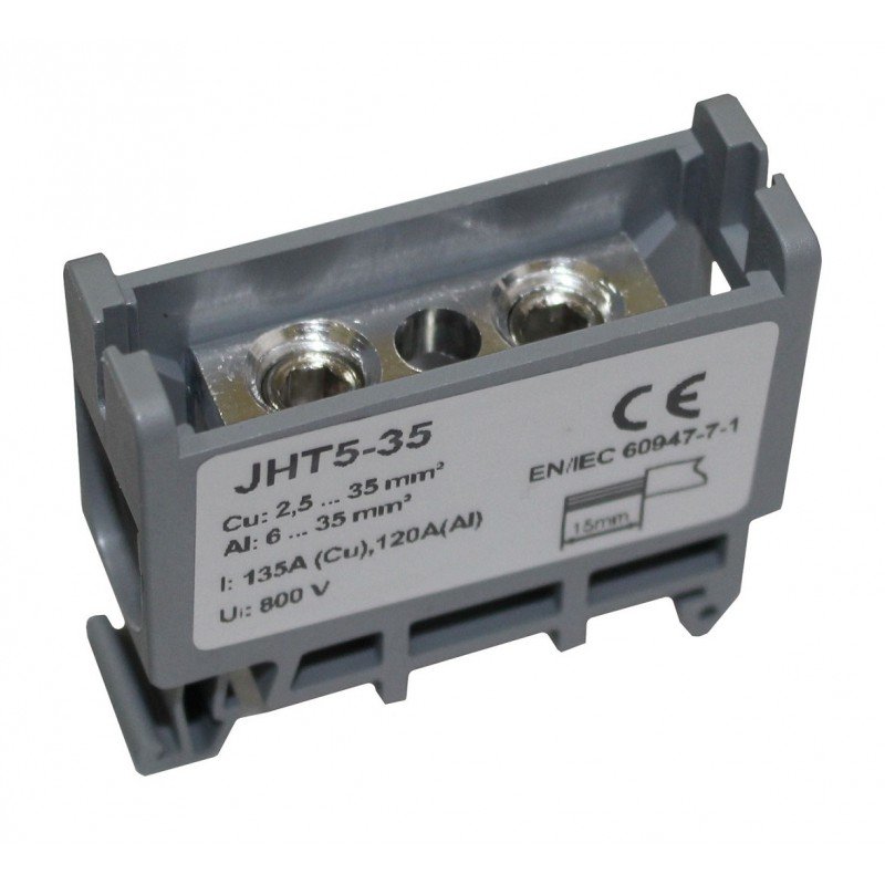 Клема силова СКНГ-JHT5-35 6-35мм2 120А "N" синій TNSy