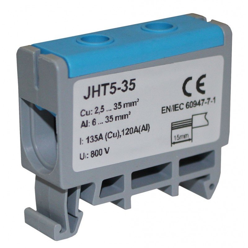 Клема силова СКНГ-JHT5-35 6-35мм2 120А "N" синій TNSy