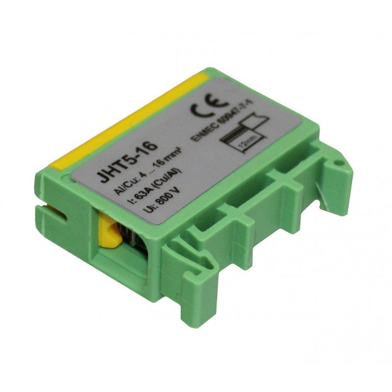 Клема силова СКНГз-JHT5-16 4-16мм2 63А "PE" жовто-зелена TNSy