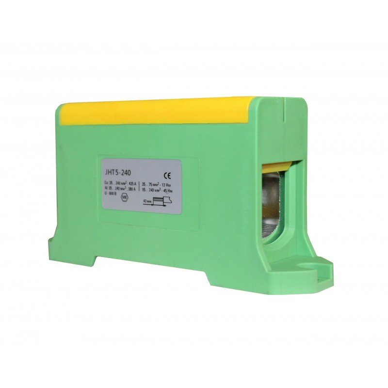 Клема силова СКНГз-JHT5-240 35-240мм2 380А "PE" жовто-зелена TNSy