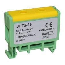 Клема силова СКНГз-JHT5-35 6-35мм2 120А "PE" жовто-зелена TNSy