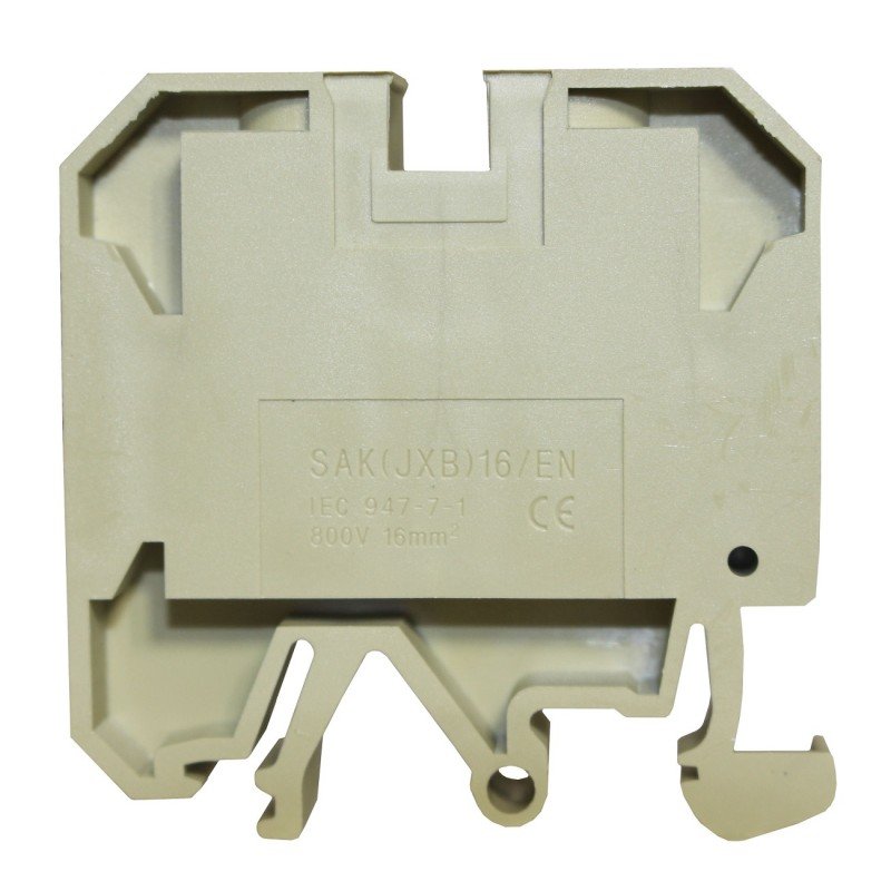 Клема КНГ-SAK-16EN 101А, 4-16мм2, гвинтова, бежевий, набірна на DIN-рейку, без маркера, без кришки TNSy