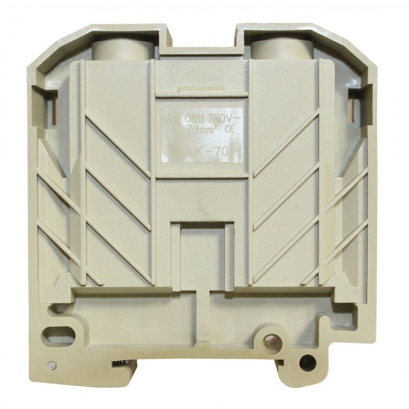 Клема КНГ-SAK-70EN 192А, 16-70мм2, гвинтова, бежевий, набірна на DIN-рейку, без маркера, без кришки TNSy
