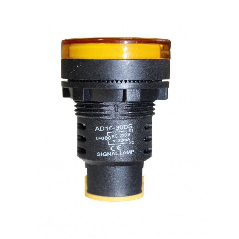 Лампа AD30DS d30mm 230В AC жовтий TNSy