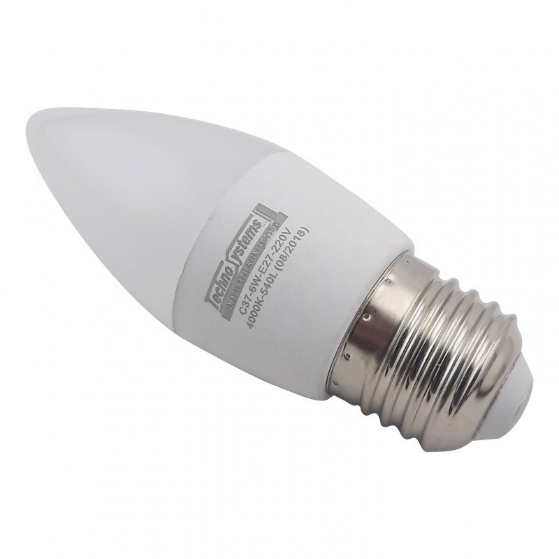 Лампа світлодіодна LED Bulb-C37-6W-E27-220V-4000K-540L ICCD TNSy