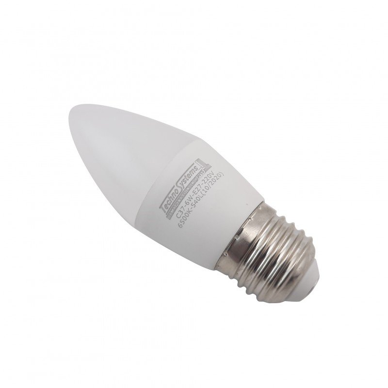 Лампа світлодіодна LED Bulb-C37-6W-E27-220V-6500K-630L GOLDEN TNSy