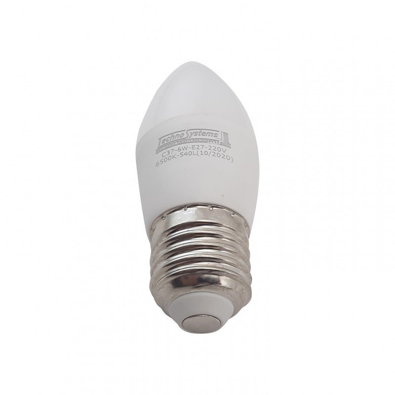 Лампа світлодіодна LED Bulb-C37-6W-E27-220V-6500K-630L GOLDEN TNSy