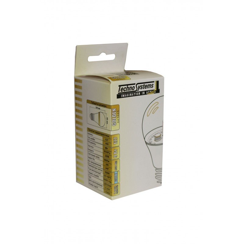 Лампа світлодіодна LED Bulb-A60-9W-E27-220V-6500K-950L GOLDEN TNSy