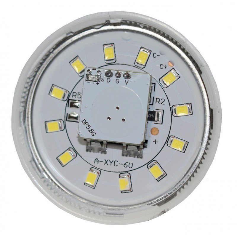 Лампа світлодіодна LED Bulb-MX-A60-9W-E27-230V-6500K-810L (з мікрохвильовим датчиком руху 360гр. 6м.) TNSy