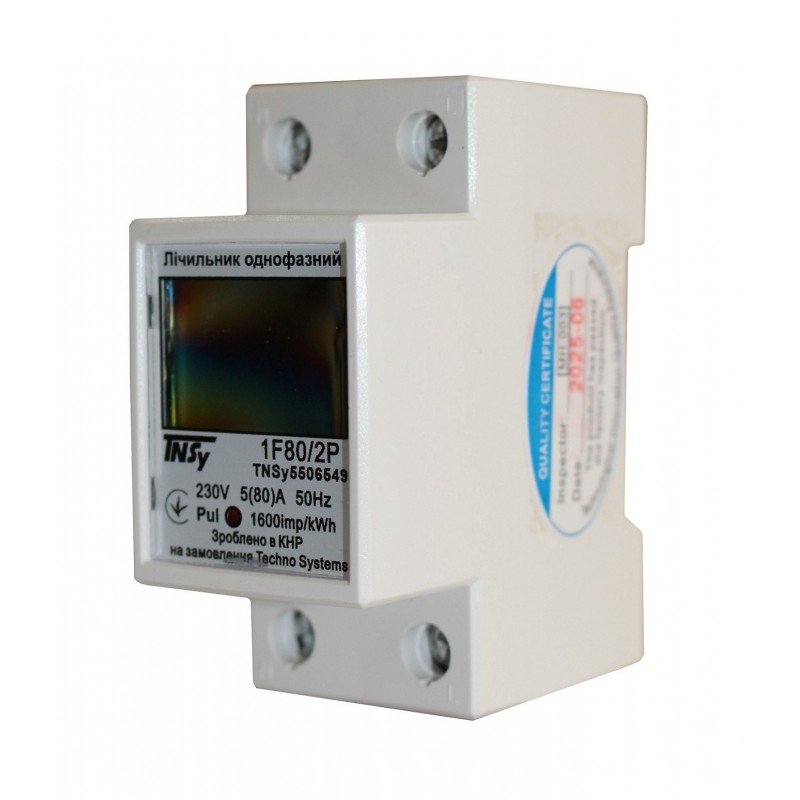 Лічильник однофазний 1F80/2P 5(80)А 230В електронний клас 1.0 (некомер) TNSy