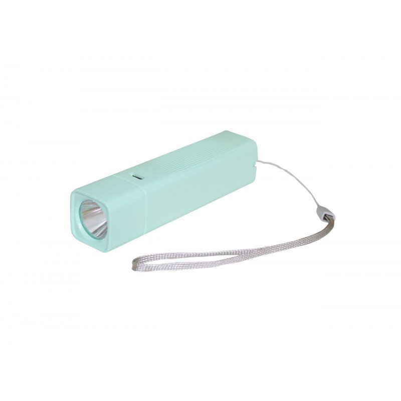 Ліхтар акумуляторний ручний LED FL2 1W 6500K 3/4H 100L bat: 3,7V 1,2A Green TNSy