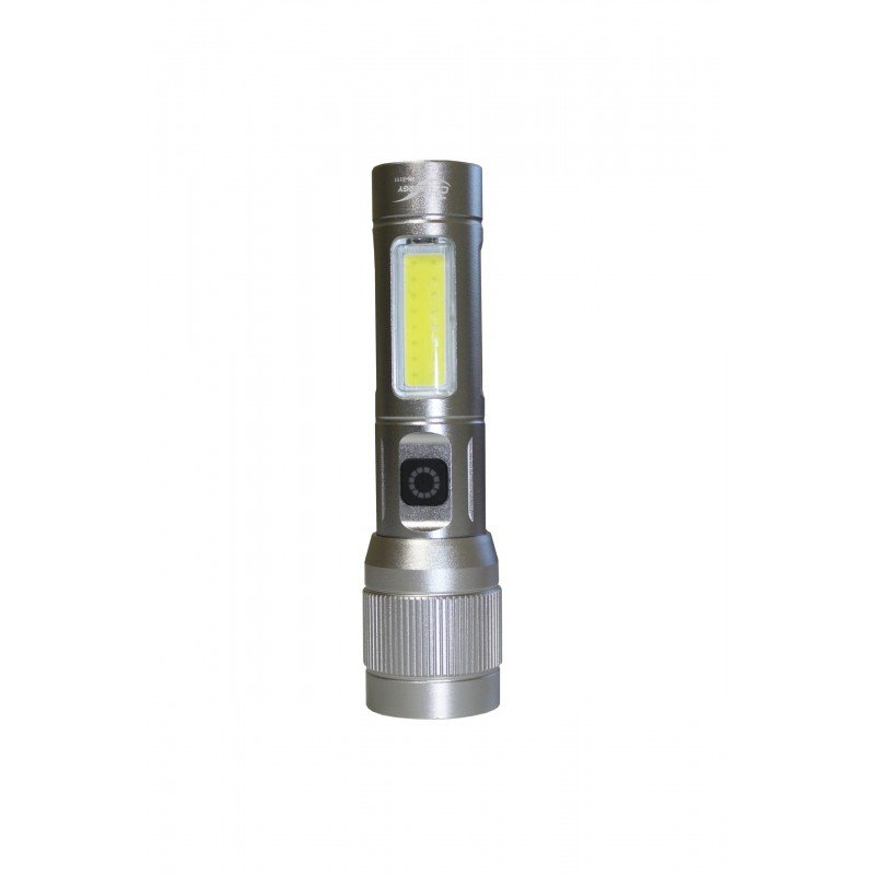 Ліхтар акумуляторний ручний LED FL7 10+2W 6500K 3/5H 100/500L 5-90° bat: 3,7V 1,2A Alum Black