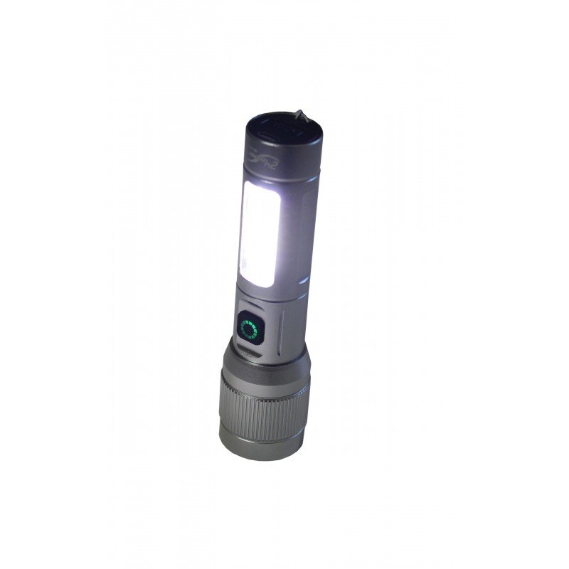 Ліхтар акумуляторний ручний LED FL7 10+2W 6500K 3/5H 100/500L 5-90° bat: 3,7V 1,2A Alum Black