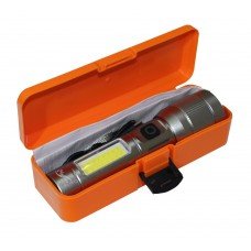 Ліхтар акумуляторний ручний LED FL7 10+2W 6500K 3/5H 100/500L 5-90° bat: 3,7V 1,2A Alum Black