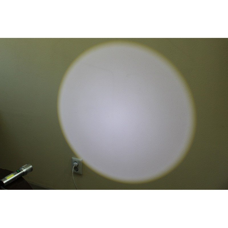 Ліхтар акумуляторний ручний LED FL7 10+2W 6500K 3/5H 100/500L 5-90° bat: 3,7V 1,2A Alum Black